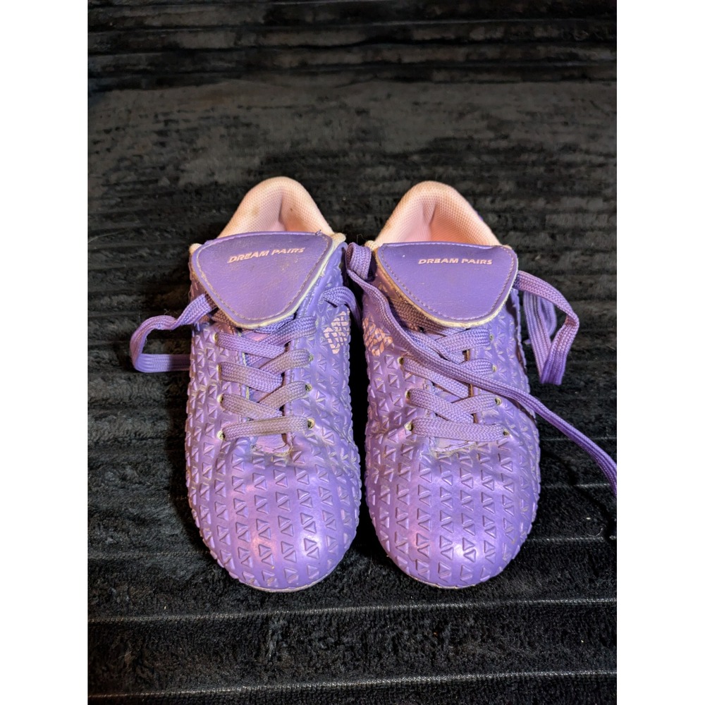 Dream Pairs Kids Purple Silver Soccer Cleats Athletic Shoes Size 11